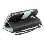 Wholesale Samsung Galaxy S4 Anti-Slip Flip Leather Wallet Case with Stand (Black-Gray)